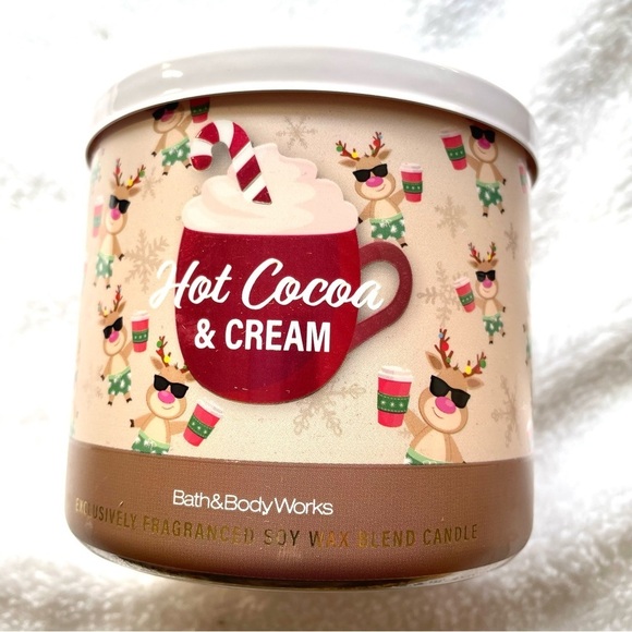 NWT Bath & Body Works 3-Wick Scented Candle – Hot Cocoa & Cream 🍫☕ - Picture 2 of 8